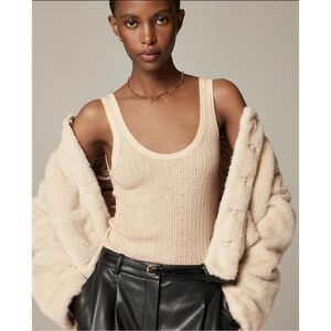J. Crew Featherweight Cashmere Embellished Sweater-Tank